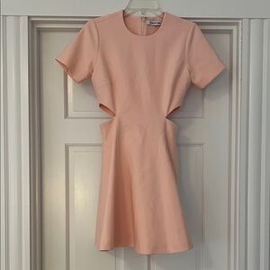 Elizabeth & James Pink Flare Dress with Cutouts